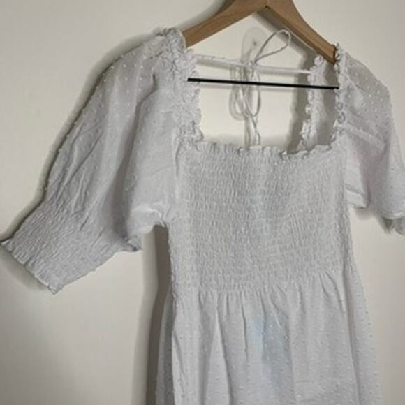 Hill House Home Athena Nap Dress Sheer White Swiss Dot Womens New Small - Picture 5 of 16